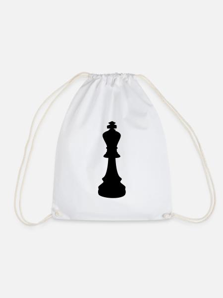 Chess king - Drawstring Bag - white