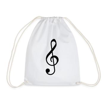 Violin Clef - Clef - Drawstring Bag - white - Front
