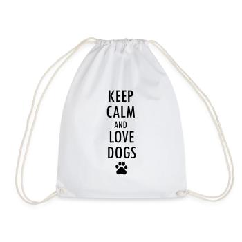 GARDER CALME ET AMOUR CHIENS chien amoureux des chiens - Sac de sport léger - blanc - Devant