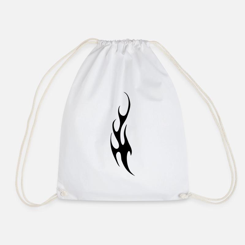 tribal flame - Drawstring Bag - white