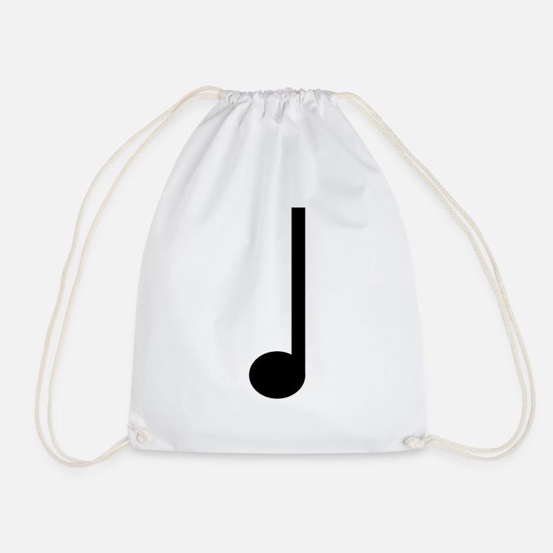 Quarter note music - Drawstring Bag - white
