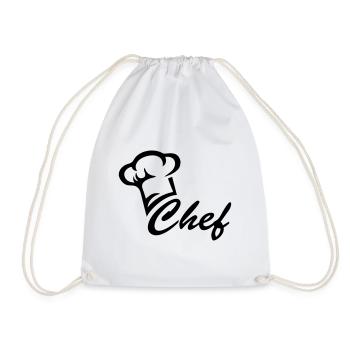 Chapeau de chef, cadeau, anniversaire, cuisine - Sac de sport léger - blanc - Devant