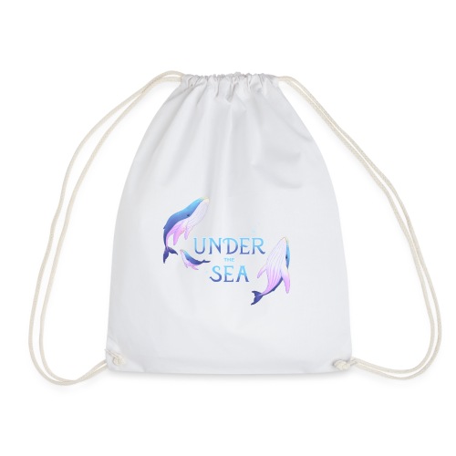 Under the Sea - Les Baleines - Drawstring Bag