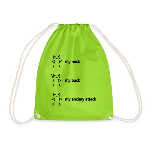 neck back anxiety attack - Drawstring Bag
