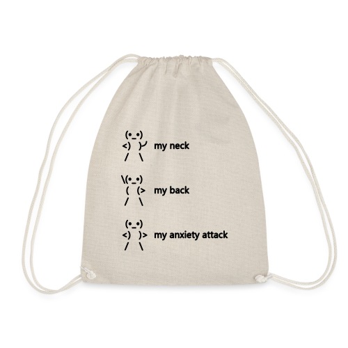 neck back anxiety attack - Drawstring Bag