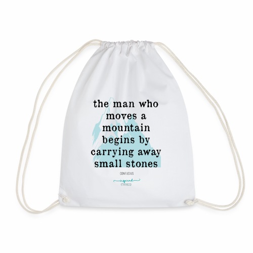 Confucius` Quote - The man who moves a mountain - Drawstring Bag