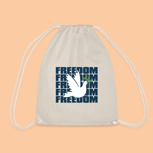 A wall of peace and a white dove - Drawstring Bag