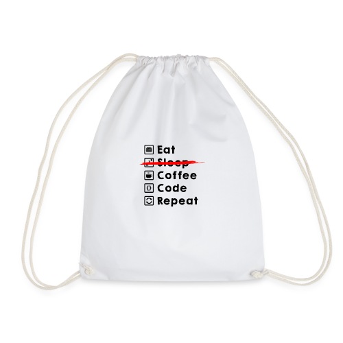 Eat Coffee Code Repeat - Drawstring Bag