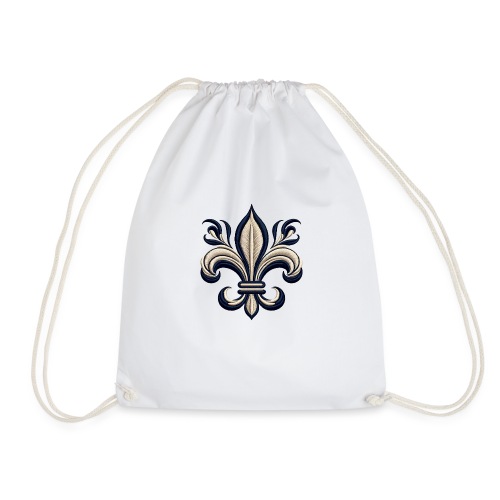 Classic Fleur-de-Lis Embroidery Tee - Drawstring Bag