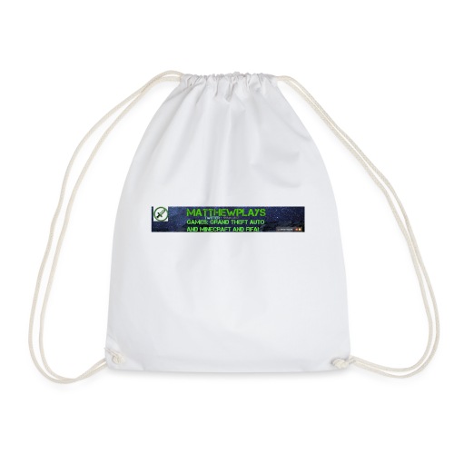 White YouTube Banner Tee - Drawstring Bag