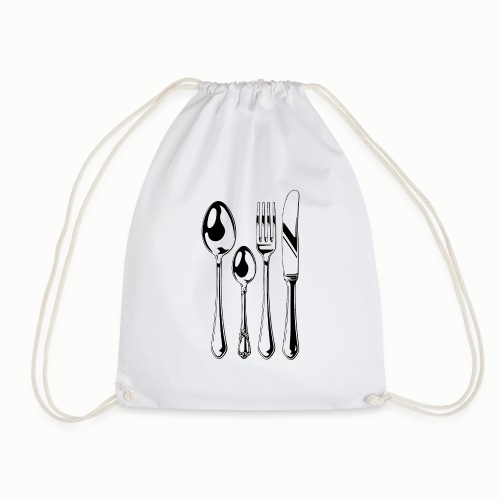 Cutlery Set black - Drawstring Bag