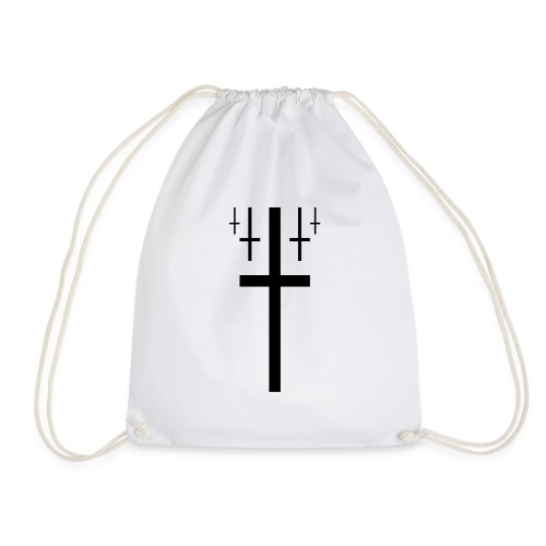 cross christus god jesus black - Drawstring Bag