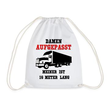 Damen, aufgepasst! Meiner ist 16 Meter lang! - Turnbeutel - Weiß - Vorne