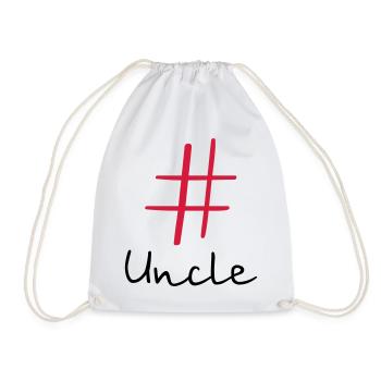 #Uncle Hashtag Social Media I Geschenkidee Onkel - Turnbeutel - Weiß - Vorne