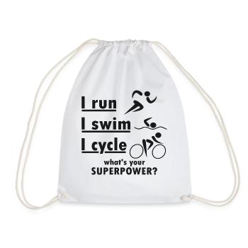 Triathlon I run i swim i cycle - Turnbeutel - Weiß - Vorne