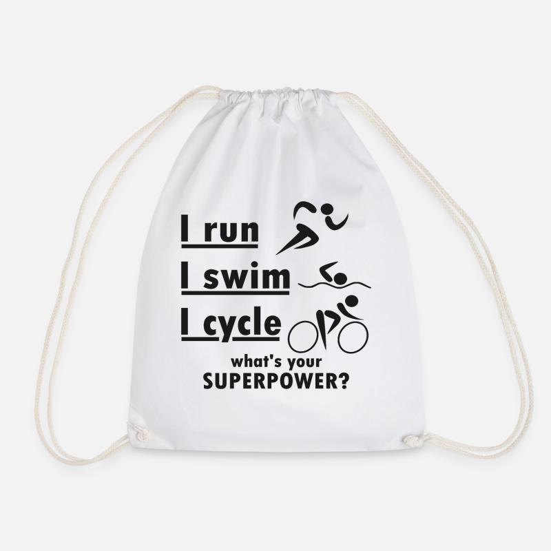 Triathlon I run i swim i cycle - Turnbeutel - Weiß