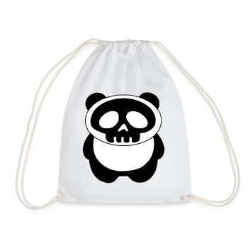 Panda-Totenkopf - Turnbeutel - Weiß - Vorne