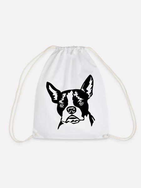 Boston Terrier - Turnbeutel - Weiß