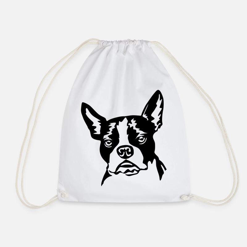 Boston Terrier - Turnbeutel - Weiß