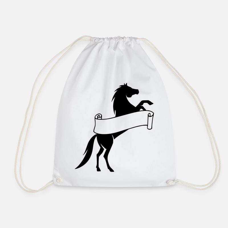 Pferde shirt reiten text vorlage name selber feld - Turnbeutel - Weiß