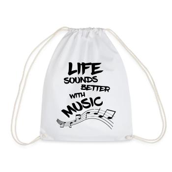 La vie est meilleure avec la musique, le chant des musiciens* - Sac de sport léger - blanc - Devant