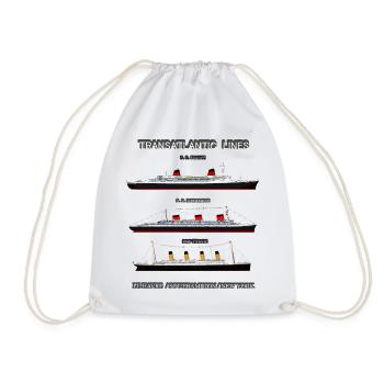 TRANSATLANTIC LINES Louis RUNEMBERG © Adagp - Drawstring Bag - white - Front
