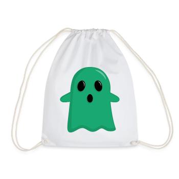 Green Ghost - Drawstring Bag - white - Front