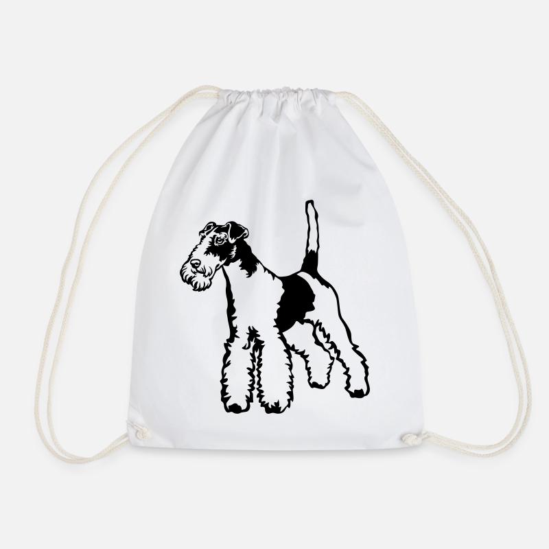 Fox terrier - Drawstring Bag - white
