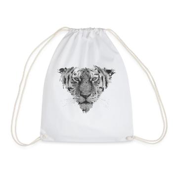 Tête de tigre frontale - Sac de sport léger - blanc - Devant