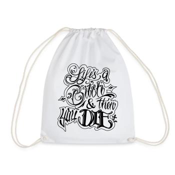 La vie est un B**** et puis tu meurs - noir - Sac de sport léger - blanc - Devant