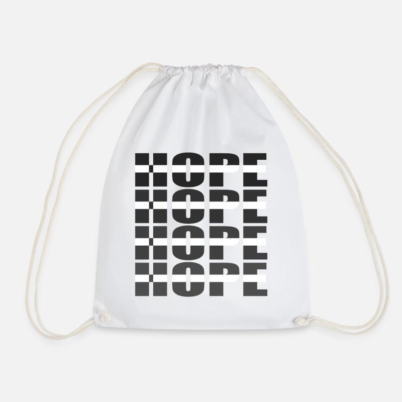Hope Grid: Monochrome Typographic Matrix - Turnbeutel - Weiß