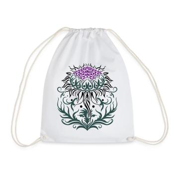 Thistle purple Thistle - Drawstring Bag - white - Front