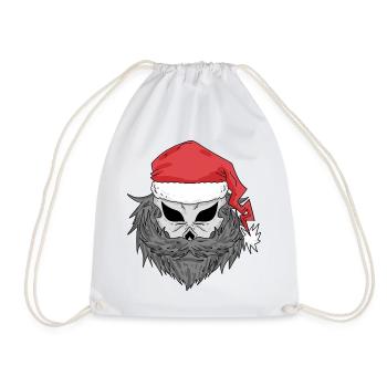 Weihnachtsmann Totenkopf - Turnbeutel - Weiß - Vorne