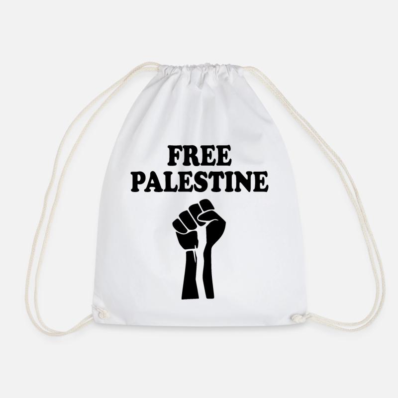 Free palestine - Drawstring Bag - white