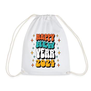 Happy New Year 2024 New Year's Eve New Year Party Celebration - Drawstring Bag - white - Front