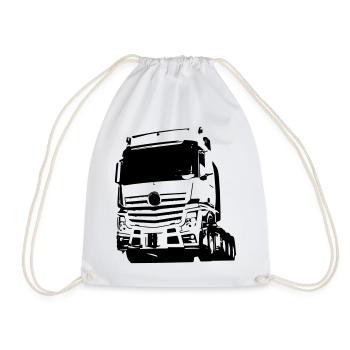 Deutscher LKW Silhouette - Turnbeutel - Weiß - Vorne