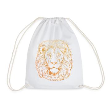 Lion Portrait - Drawstring Bag - white - Front