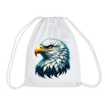 Eagle - Drawstring Bag - white - Front