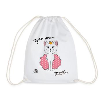 You are great, Cat - Drawstring Bag - white - Front