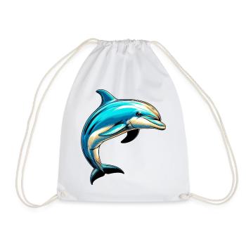Dolphin - Drawstring Bag - white - Front