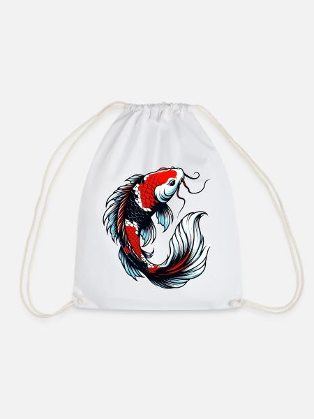Koi-Karpfen - Turnbeutel - Weiß
