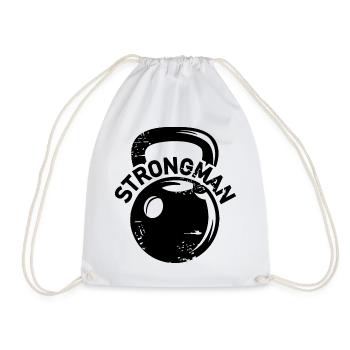 Kettlebell Strongman Fitness Poids Icône Logo - Sac de sport léger - blanc - Devant