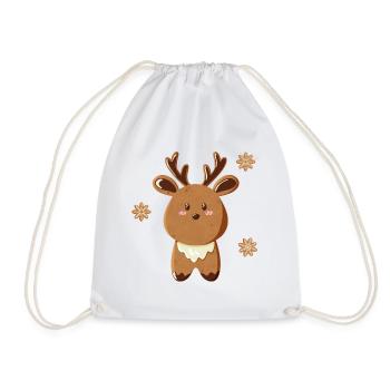 Mignon renne avec des flocons de neige - Sac de sport léger - blanc - Devant