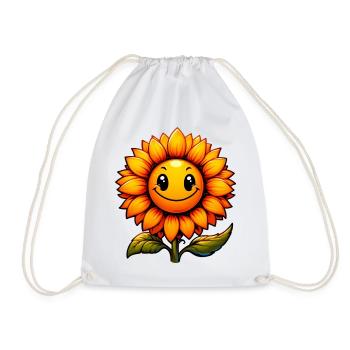 Sonnenblume - Turnbeutel - Weiß - Vorne