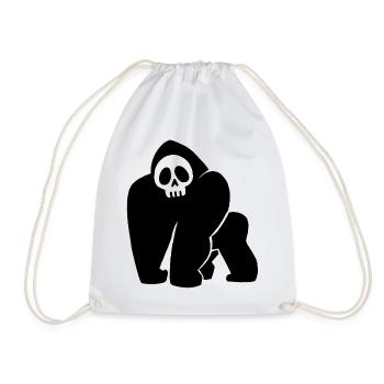 Crâne de gorille noir - Sac de sport léger - blanc - Devant