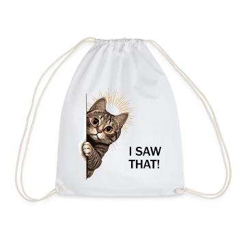 I saw that cat - Drawstring Bag - white - Front