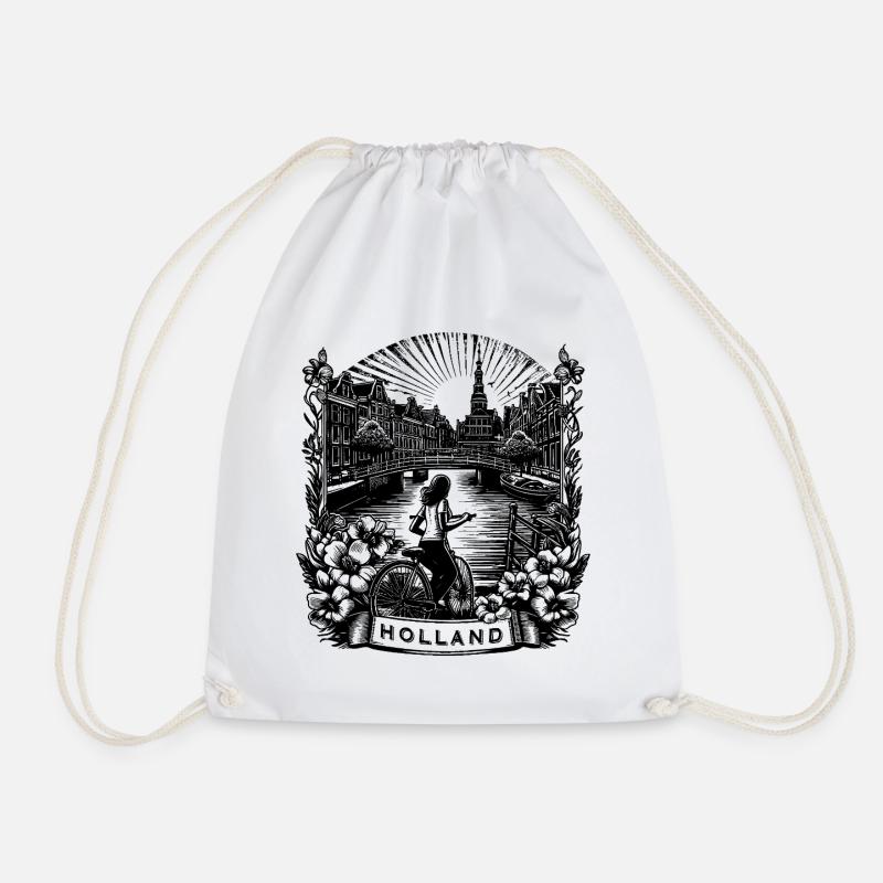 HOLLAND Shirt Design - Drawstring Bag - white