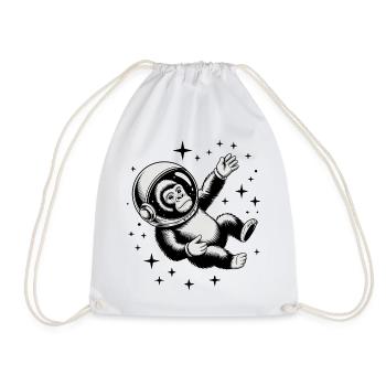 Ape in Space - Cool Astonomy Logo - Drawstring Bag - white - Front
