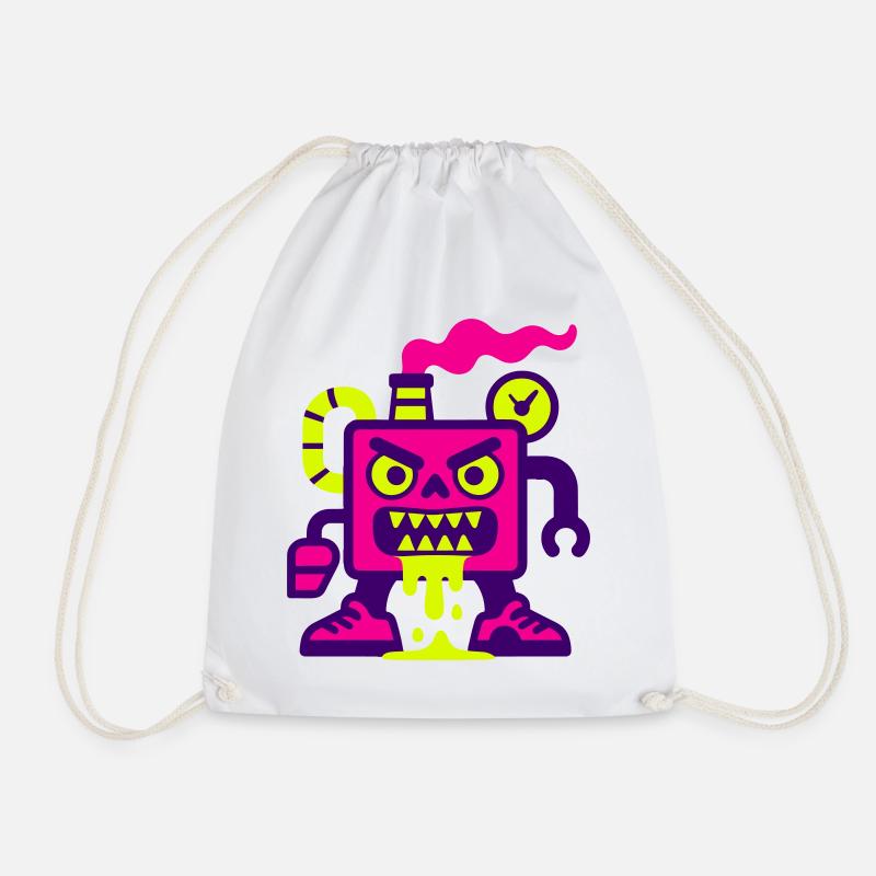 Pop Art Monster Machine - Drawstring Bag - white