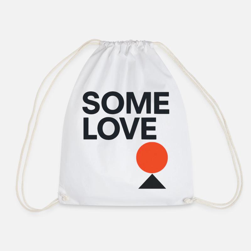 Minimalistisches „Some Love“ Design – Geometrische - Turnbeutel - Weiß